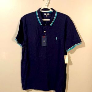 Izod men polo size L color navy /blue